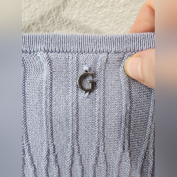 NWT GUESS SMART Collection Ribbed Knit Light Blue Dress Size Small - Picture 10 of 12